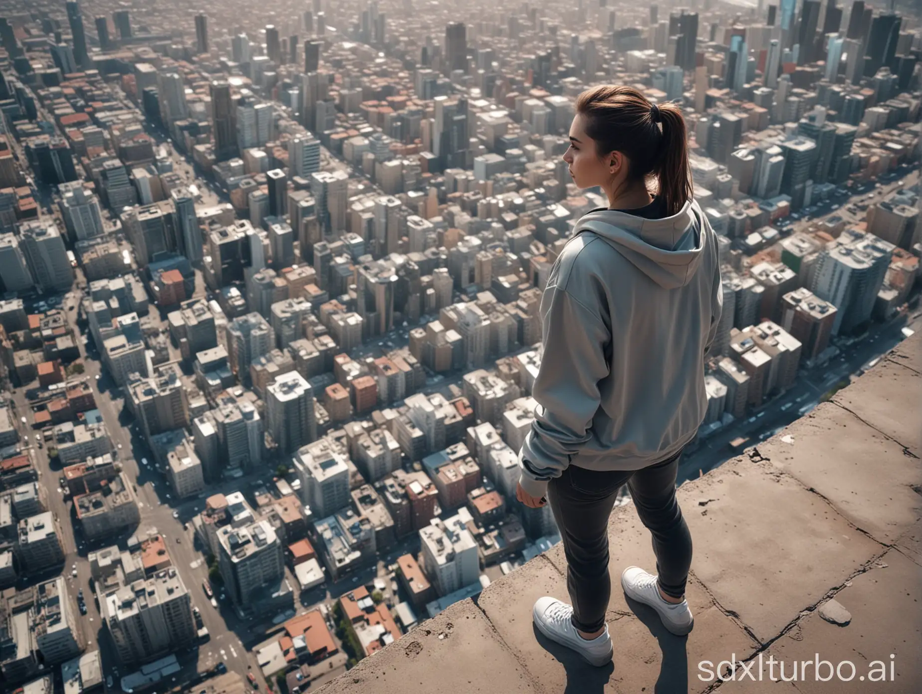 Metahuman-Woman-in-Urban-Streetwear-Explores-Futuristic-Cityscape