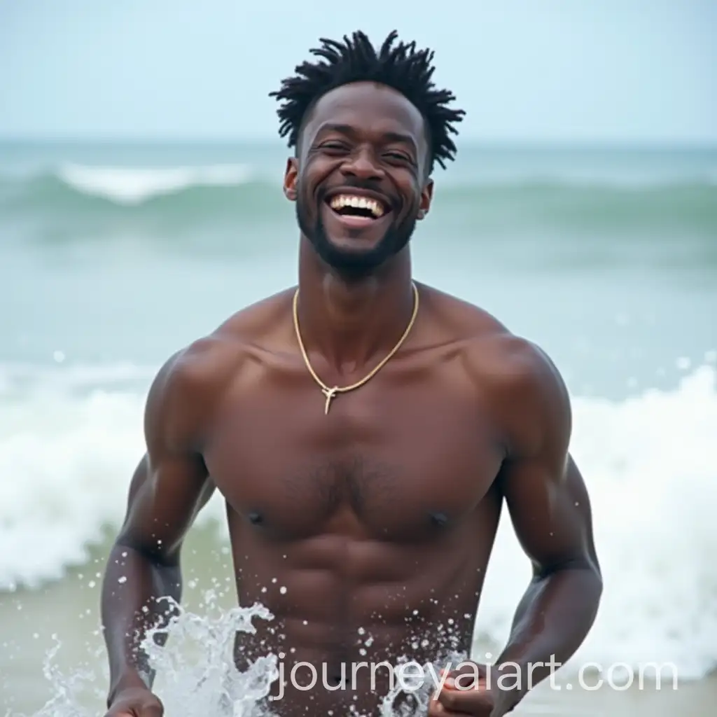 Joyful-Black-Male-with-Violet-Eyes-Enjoying-Beach-Waves