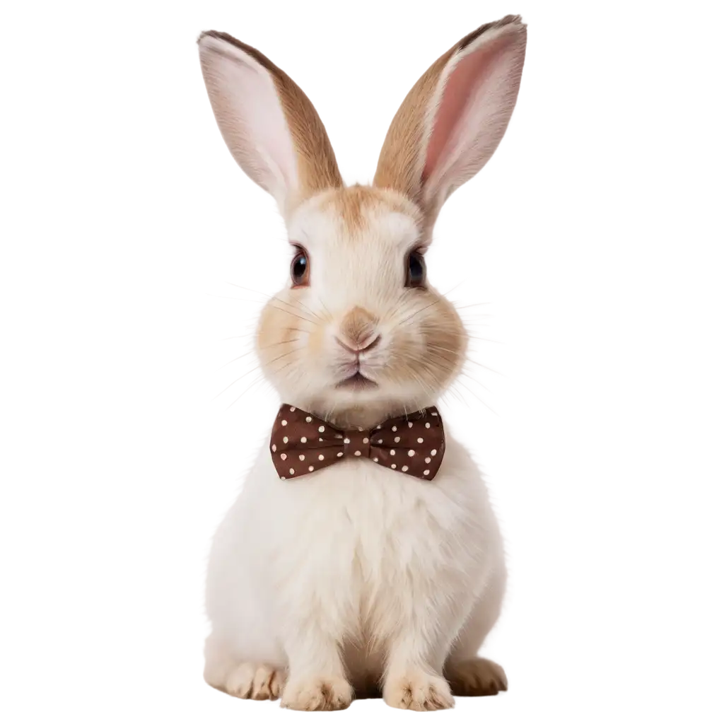 White-Rabbit-with-Brown-Spots-and-Bow-Tie-PNG-Image-for-Creative-Use