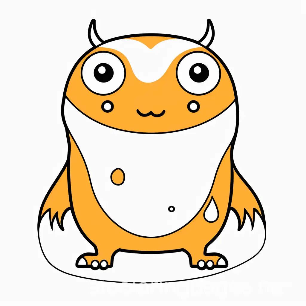 Adorable-Orange-and-White-Monster-Coloring-Page-for-Kids