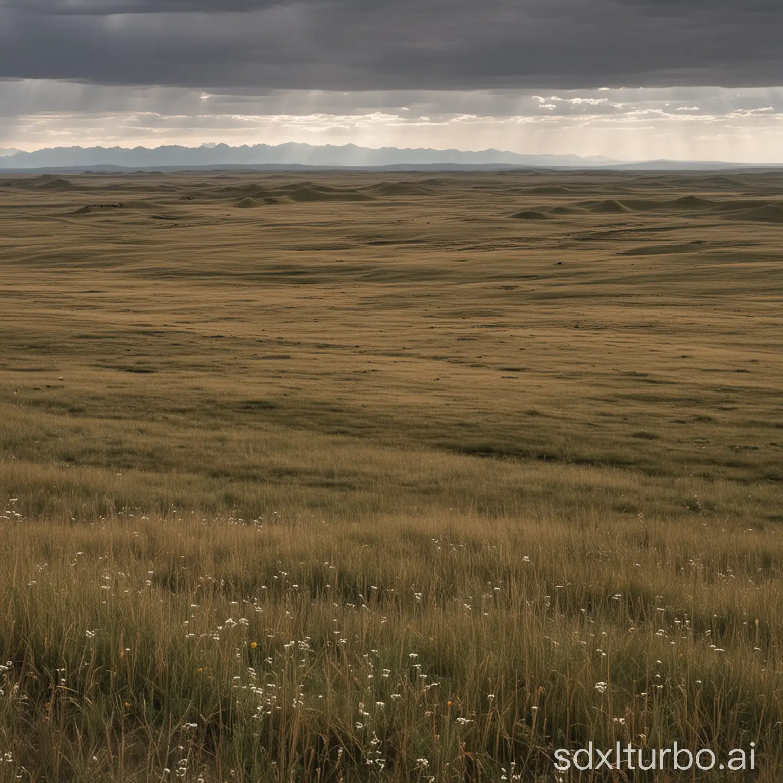 Vast-Kazakhstan-Steppe-Landscape-with-Rolling-Hills-and-Endless-Skies