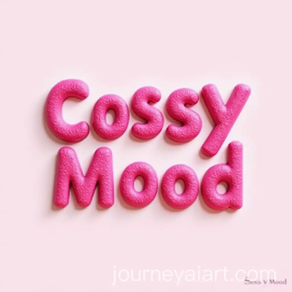 3D-Logo-Design-for-Cossy-Mood-with-Bright-Pink-Fluffy-Letters