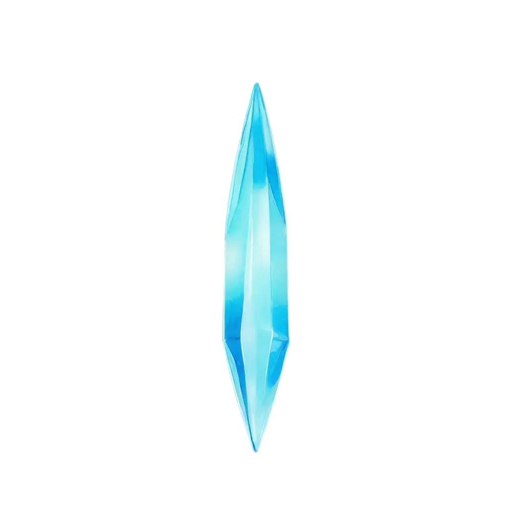 wider long cyan crystal no opacity