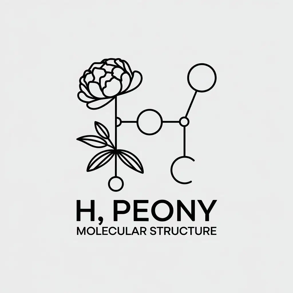 LOGO Design for H Peony Molecular Structure with Minimalistic Style for Technology Industry