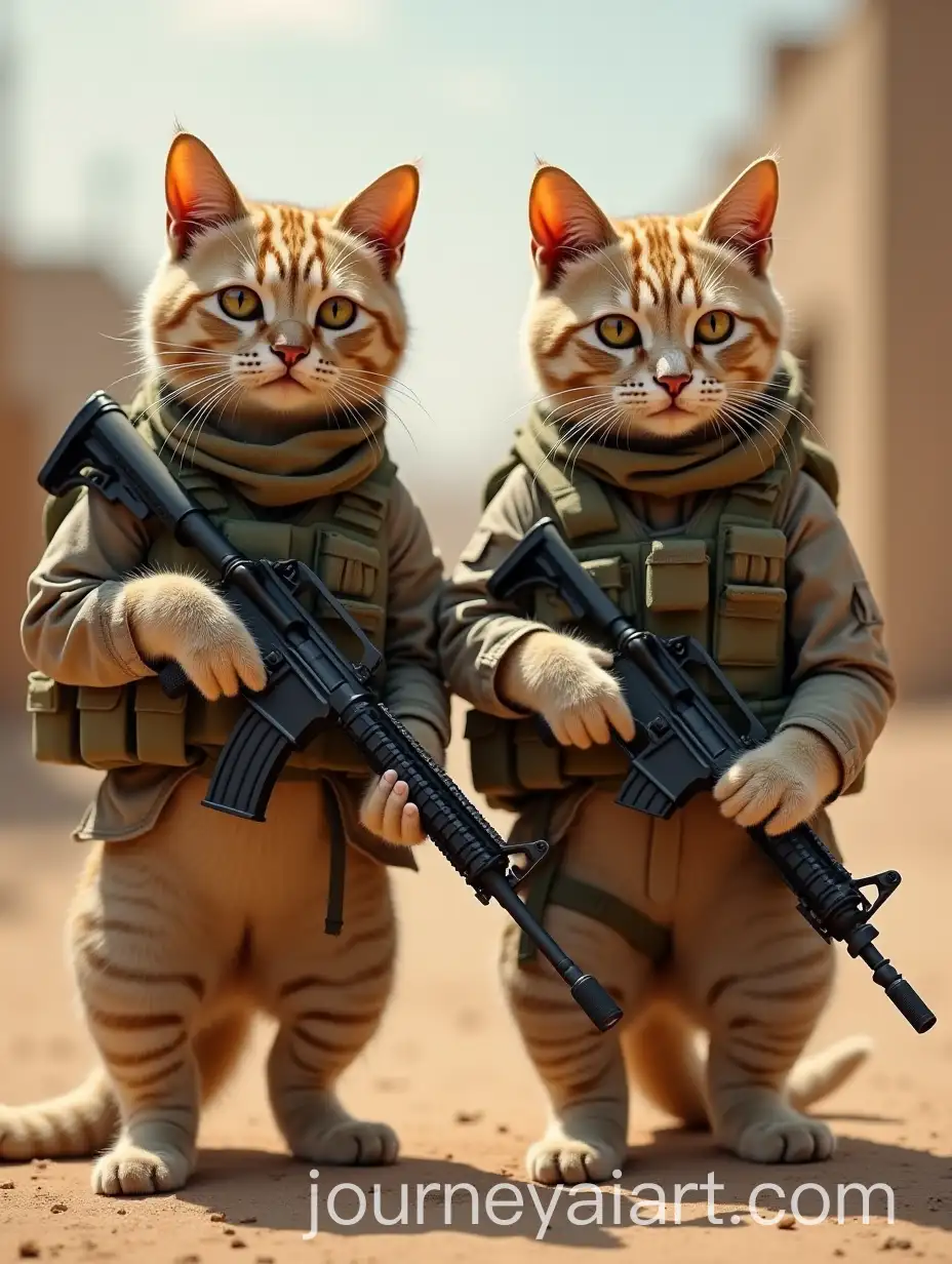 Anthropomorphic-Cats-as-Elite-Soldiers-in-a-Desert-Setting