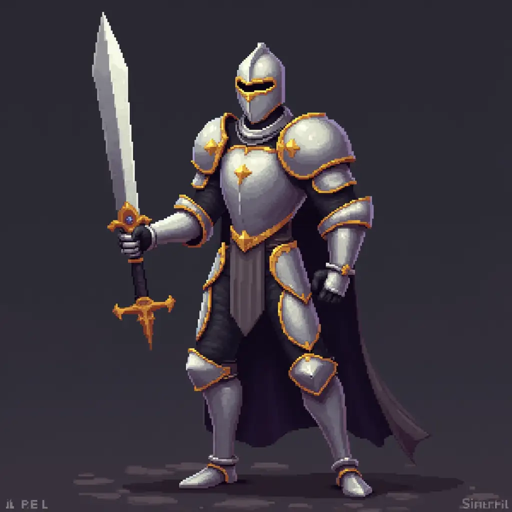 pixel art, male knight