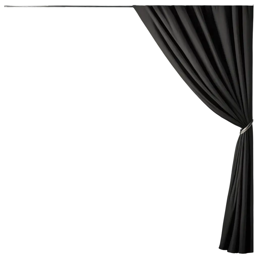 Black-Curtain-PNG-on-Transparent-Background-HighQuality-Image-for-Versatile-Use