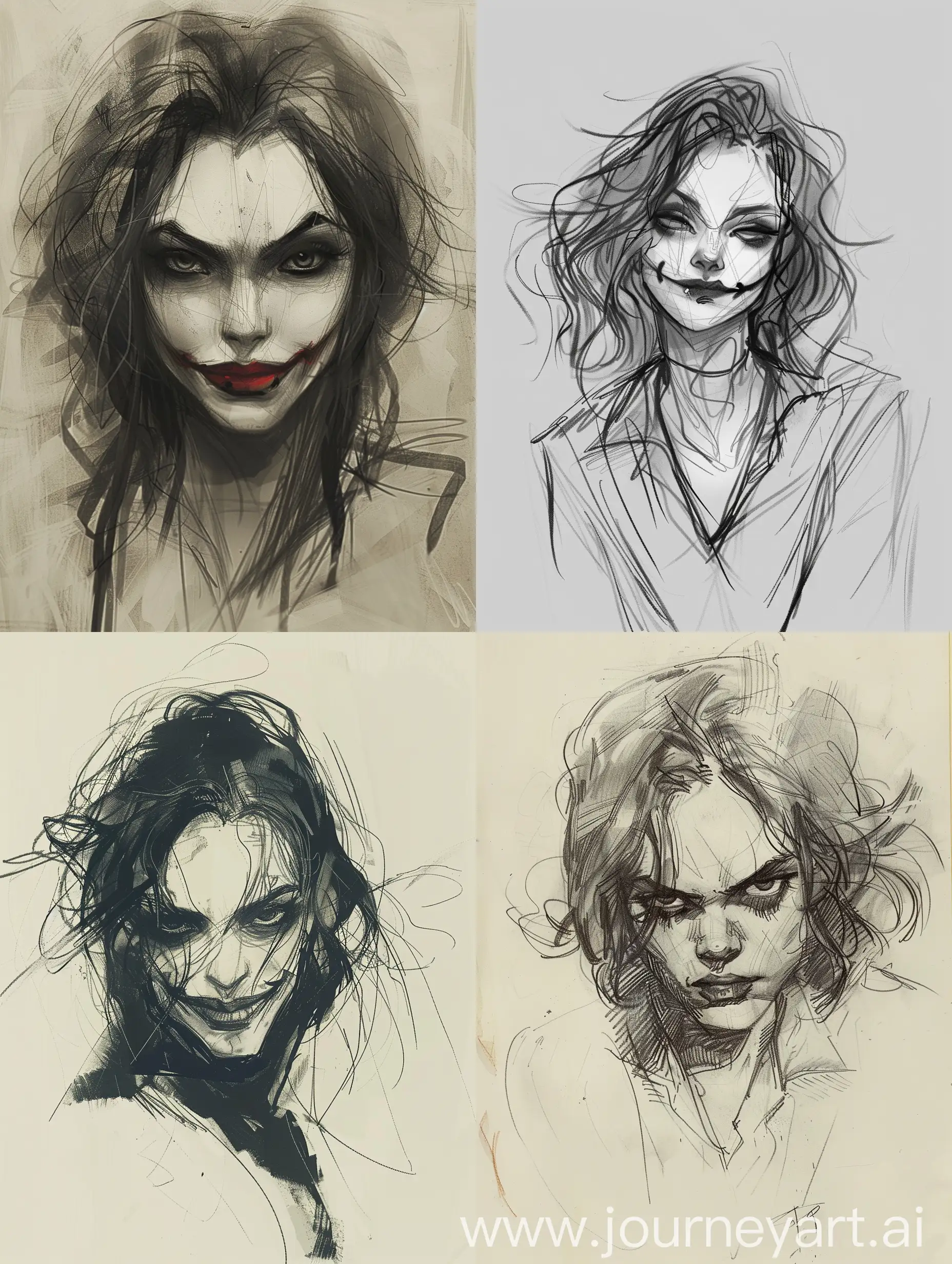 Portrait-of-a-Mysterious-Female-Joker-with-MediumLength-Hair-and-Shadowed-Eyes