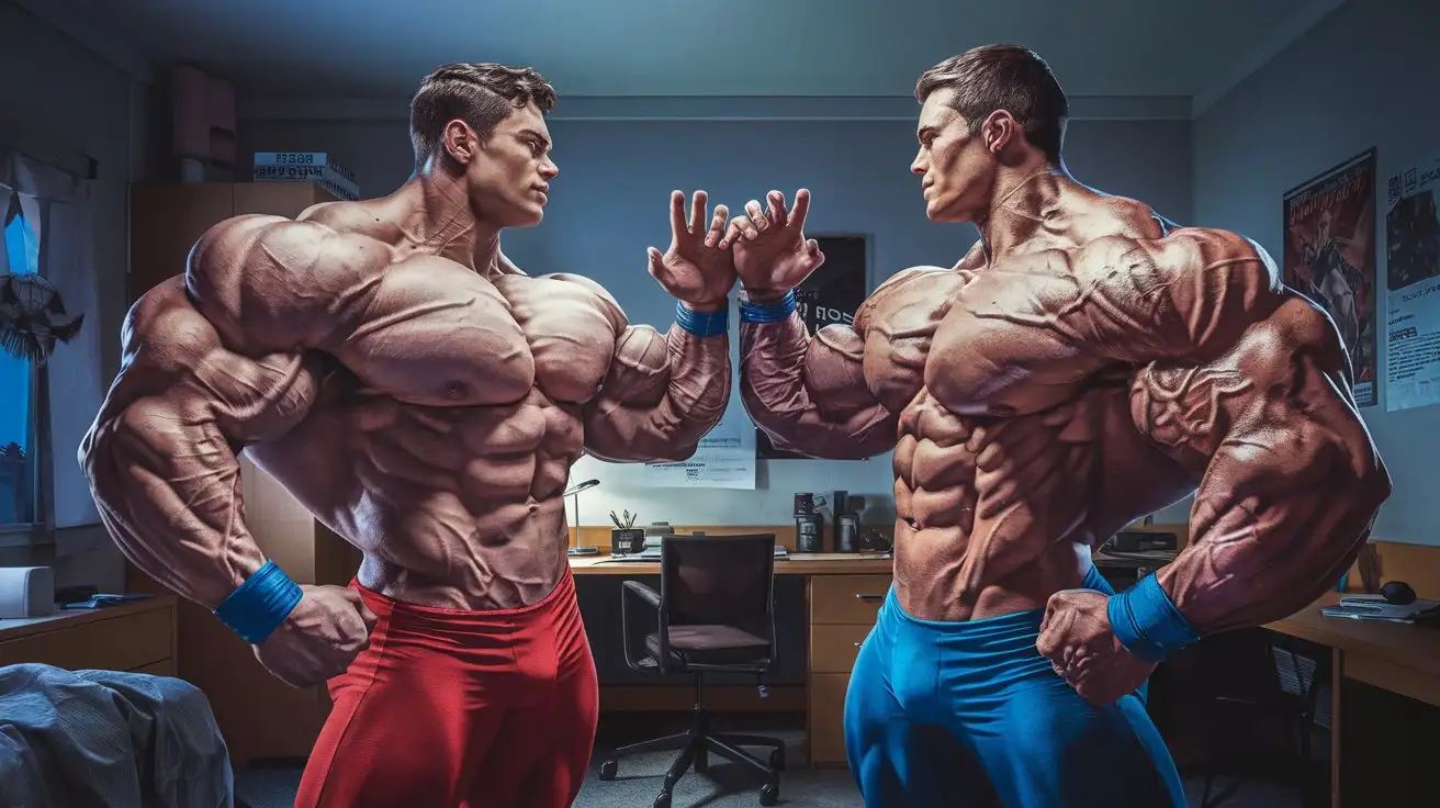 Powerful-Bodybuilder-Superheroes-in-College-Dorm-Room-at-Night