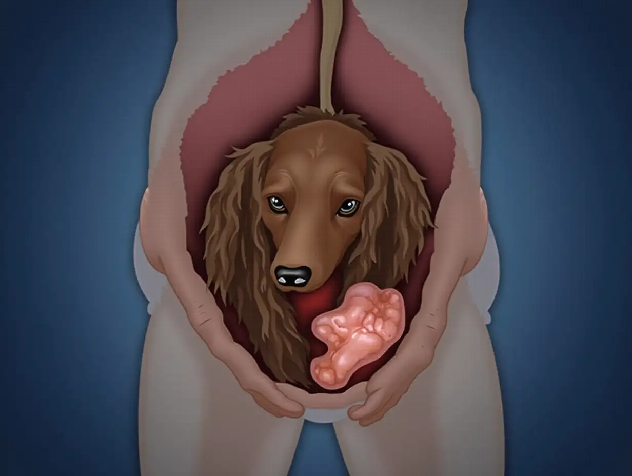 Surgery of uterine cancer by American Cocker Spaniel