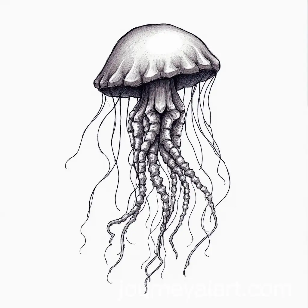 Ballpoint-Pen-Jellyfish-Sketch-Drawing