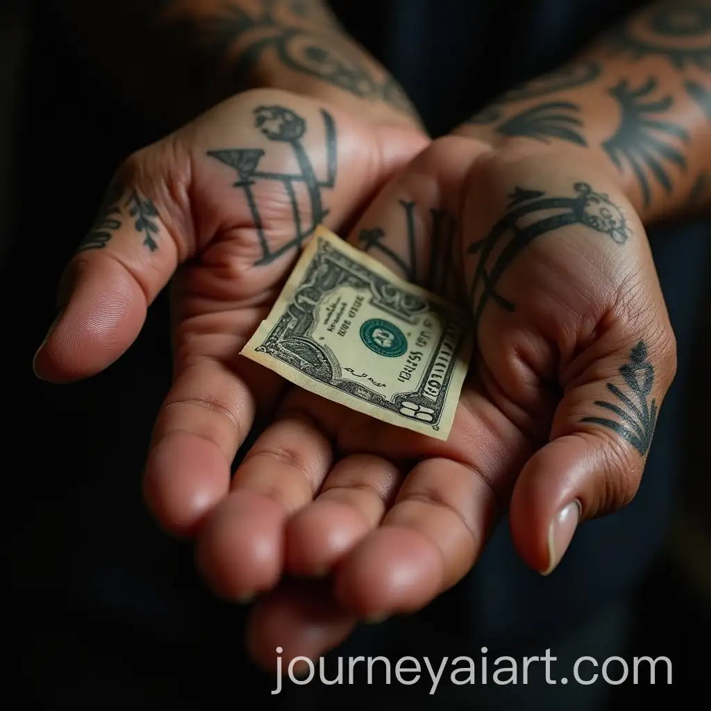 Samoan-Hand-with-Traditional-Tattoos-Lending-Money-in-CloseUp-4K-Detail
