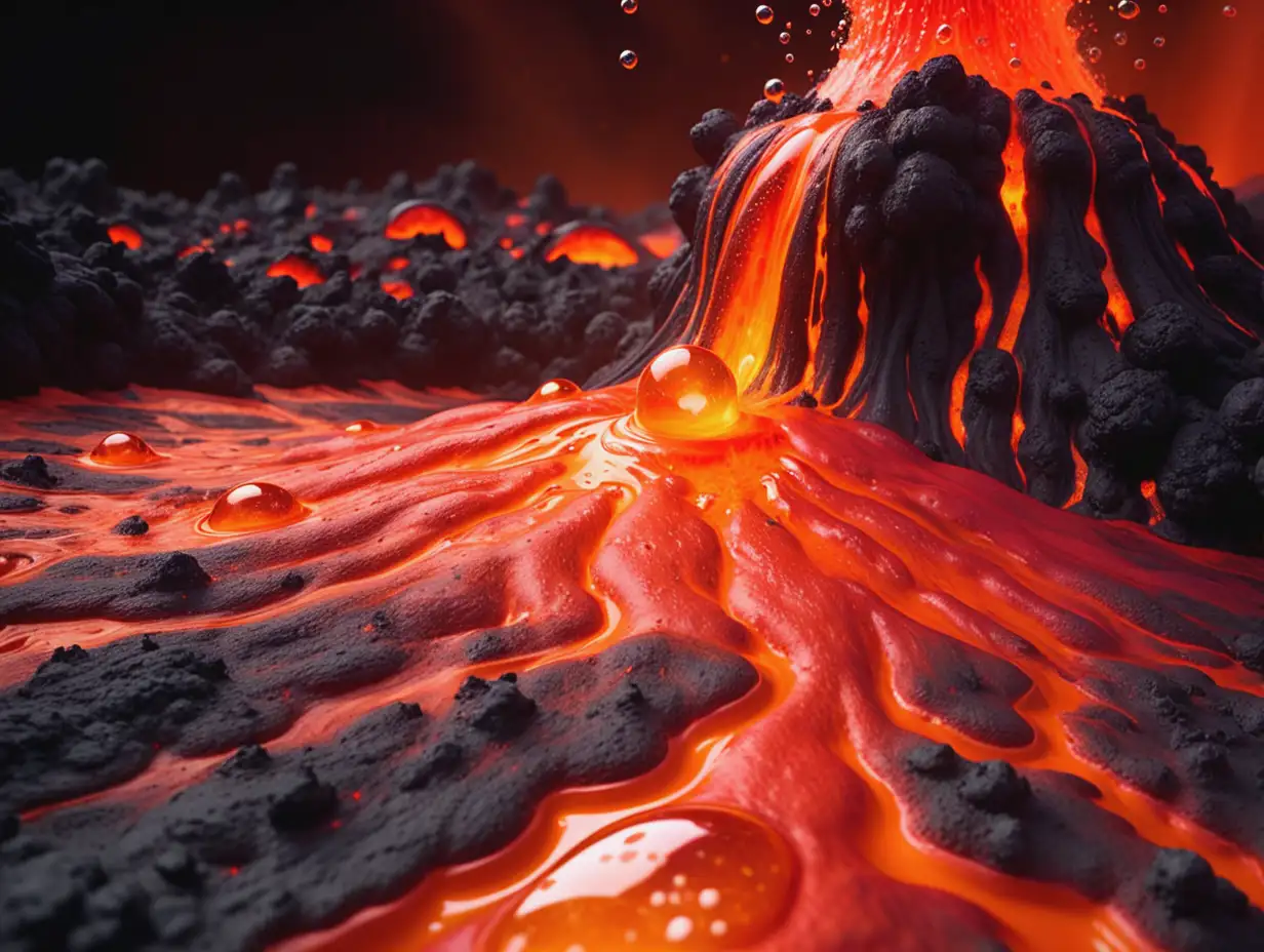 Erupting-Underground-Volcano-with-OrangeRed-Viscous-Liquid-and-Bright-Bubbling-Light