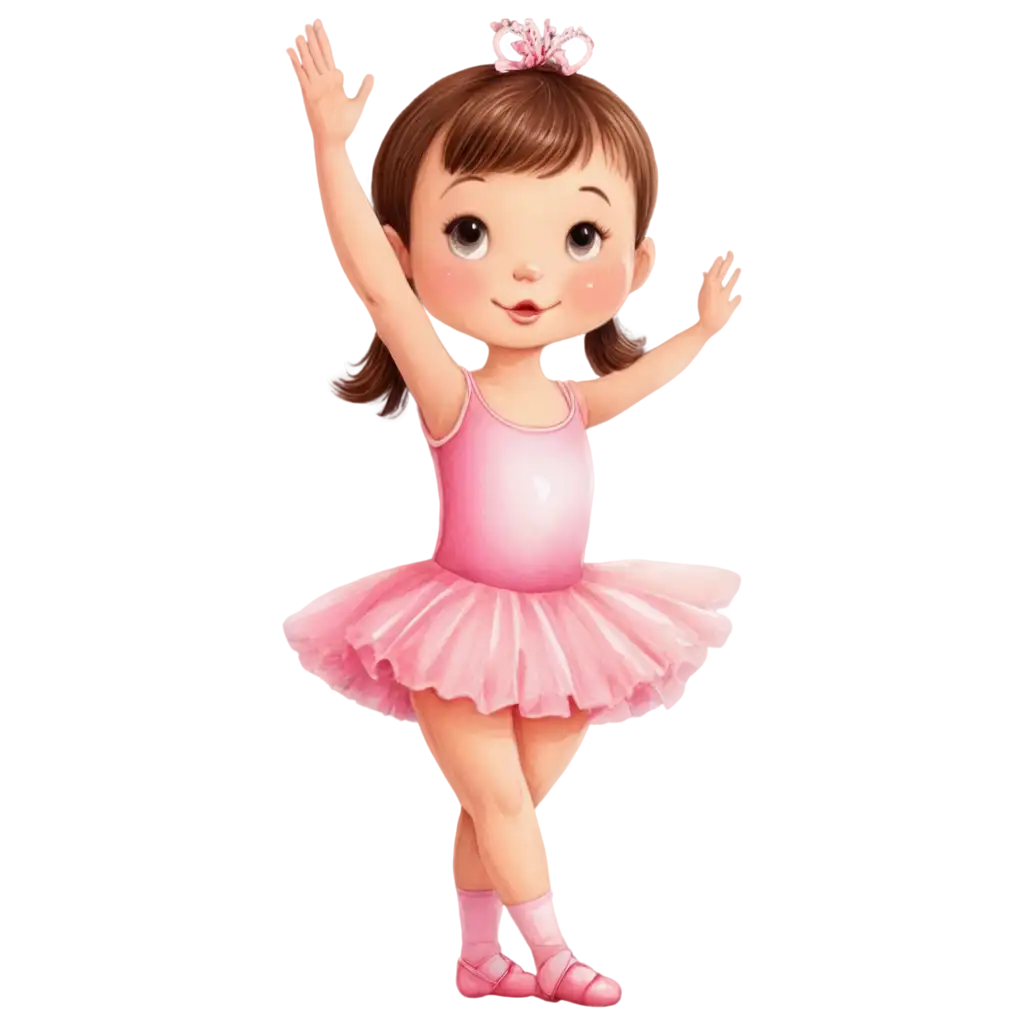 Beautiful-PNG-Drawing-of-a-Baby-Ballerina-in-Pink-Tutu-Graceful-Artwork-for-Online-Inspirations