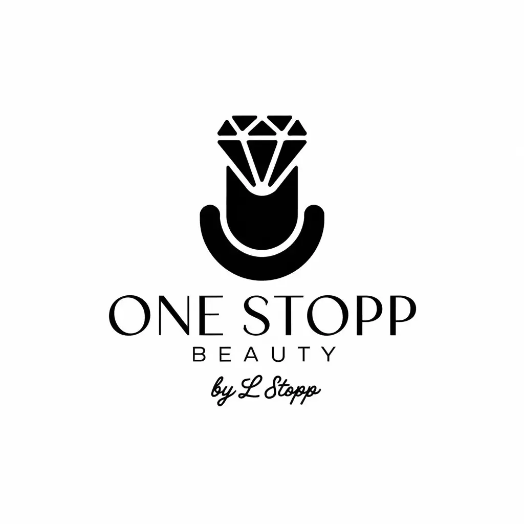 LOGO Design for One Stopp Beauty Modern Aesthetics with Elegant Nails and Minimalist Style