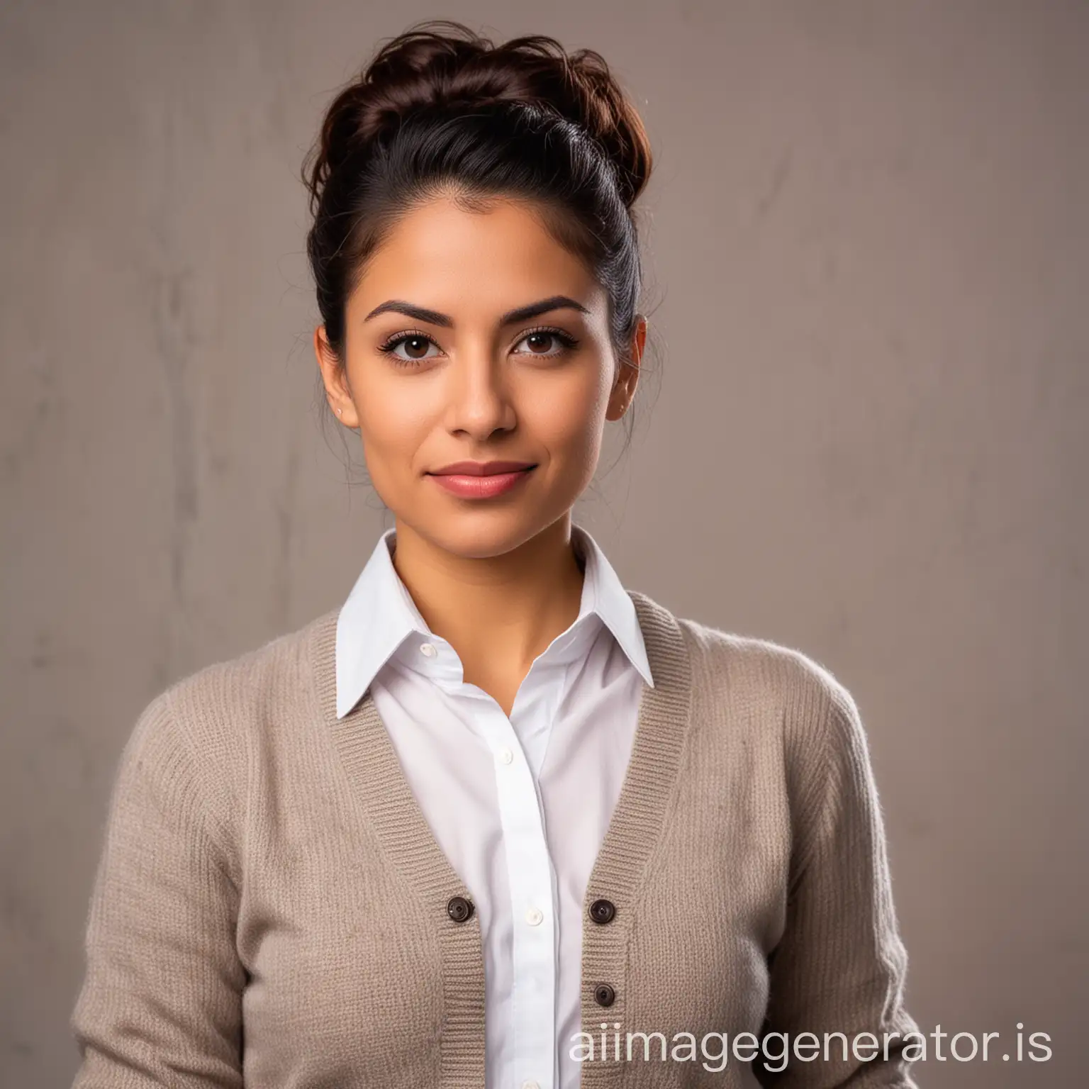 Professional-Latin-Woman-in-Office-Attire-for-ID-Photo