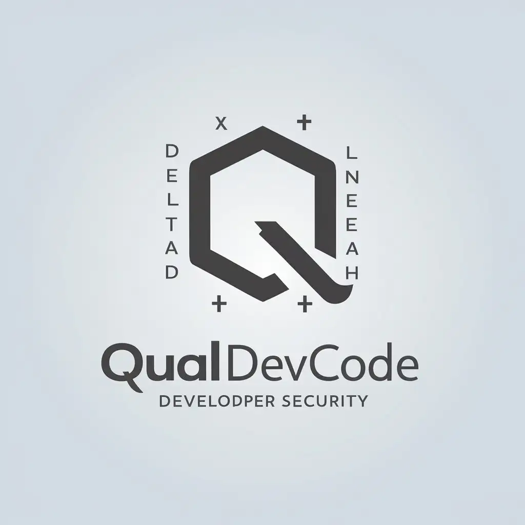 a vector logo design,with the text "QualDevCode", main symbol:Developer Security Code,Minimalistic,be used in Internet industry,clear background