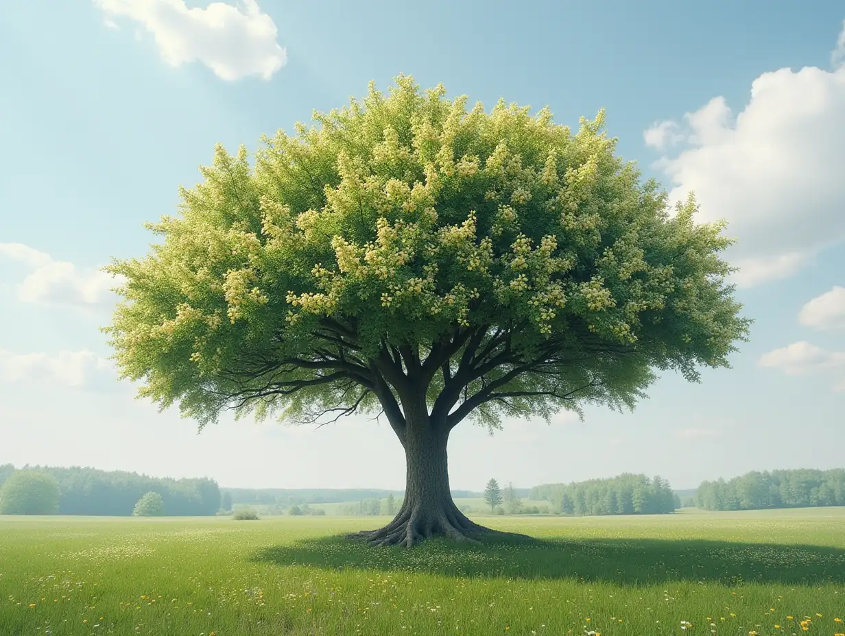 Baum Kopf mit Blumen