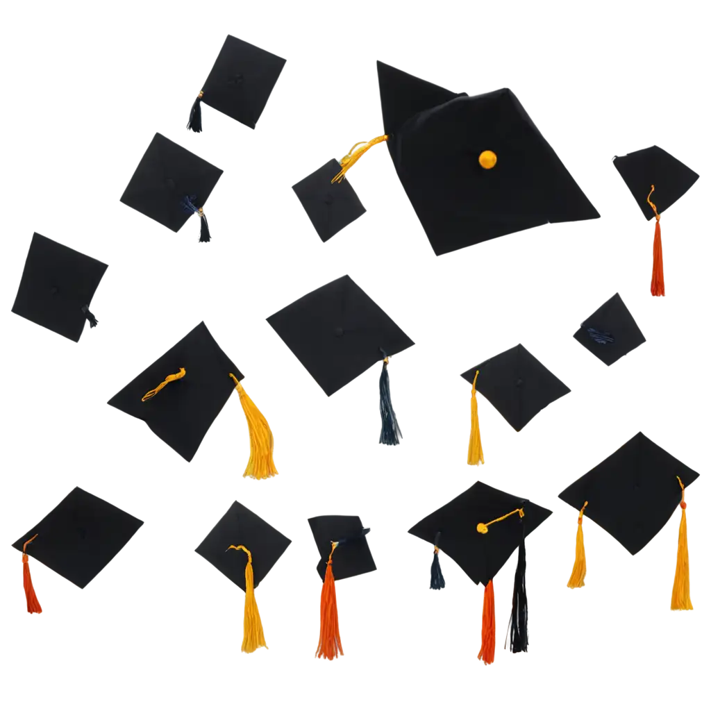 Collection-of-Graduation-Caps-Thrown-Upwards-HighQuality-PNGPNG-Image-SEO-Optimization-Image-for-Celebratory-Themes