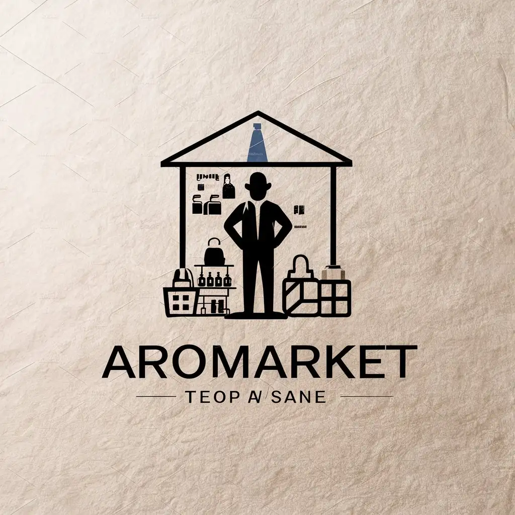 LOGO Design For AROMARKET Modern Vector Design with Travel Industry Theme