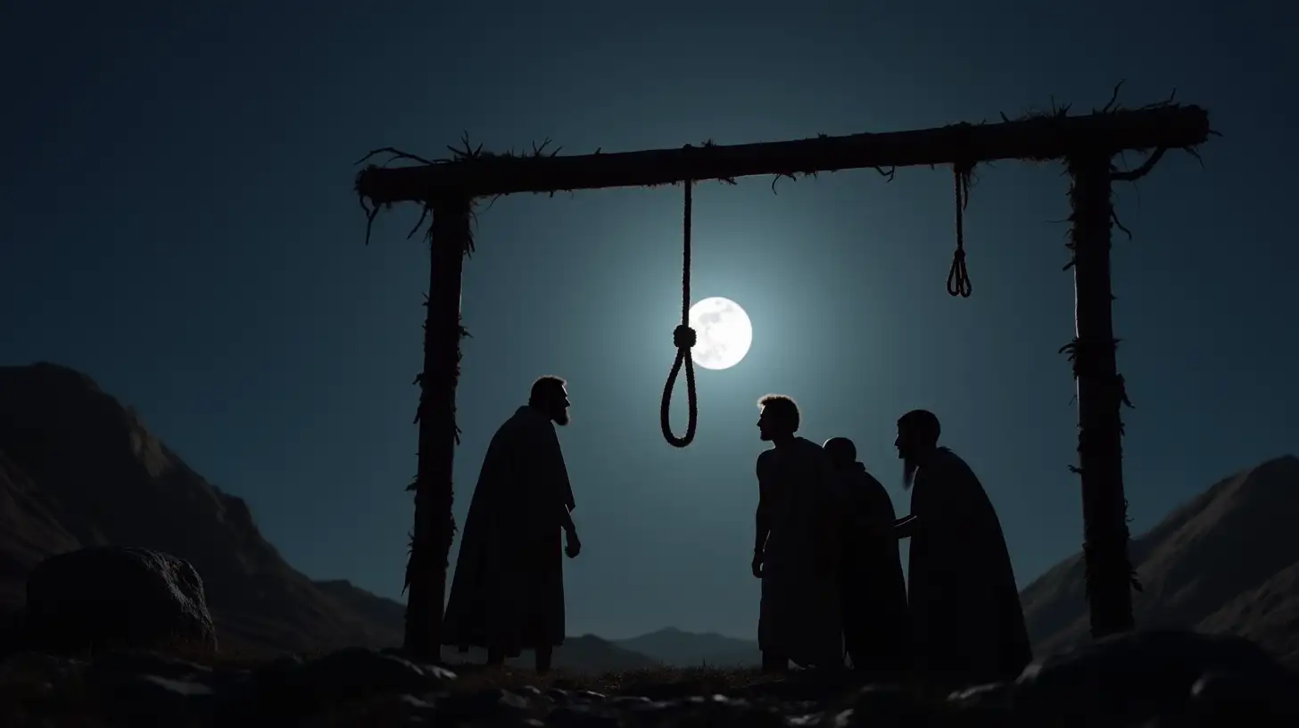 Moonlit Execution Scene in Biblical Era