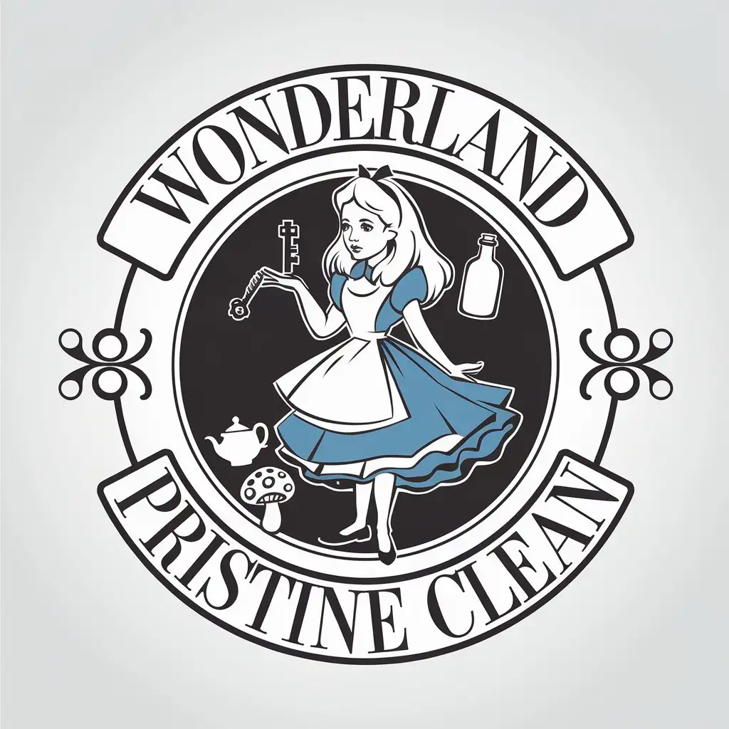 LOGO Design for Wonderland Pristine Clean Alice in Wonderland Inspired with Clean and Modern Aesthetic