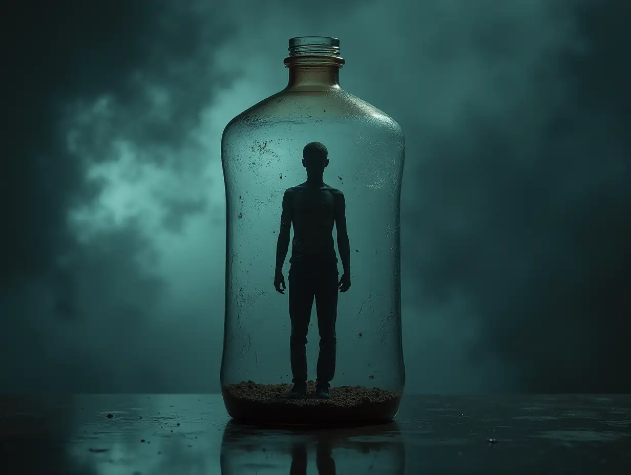 Surreal-CloseUp-of-a-Plastic-Bottle-Containing-a-Person