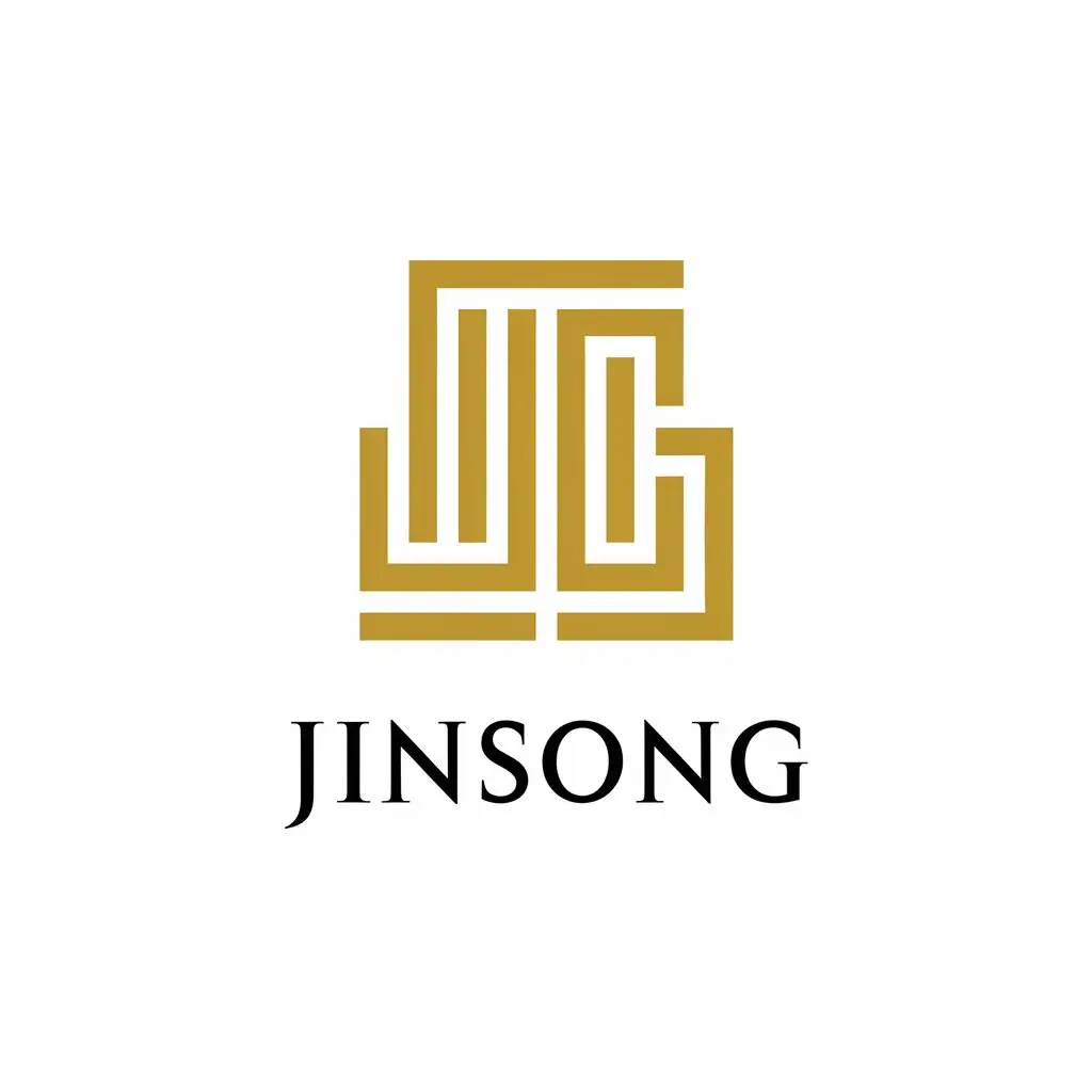 a vector logo design,with the text "JinSong", main symbol:Golden letters abstract,Moderate,be used in Legal industry,clear background