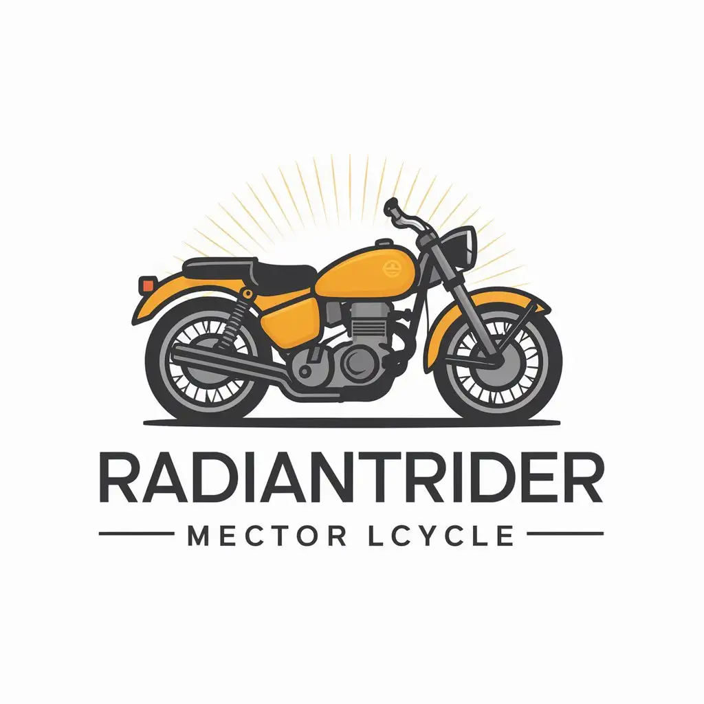 a vector logo design,with the text "RadiantRider", main symbol:motorcycle,Moderate,be used in Internet industry,clear background