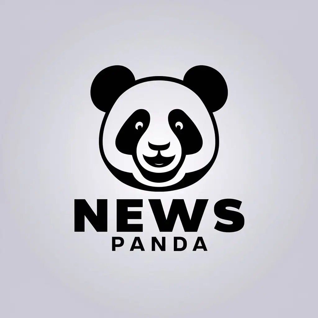 LOGO Design for News Panda Microphone Symbol in Vector Art with Clear Background