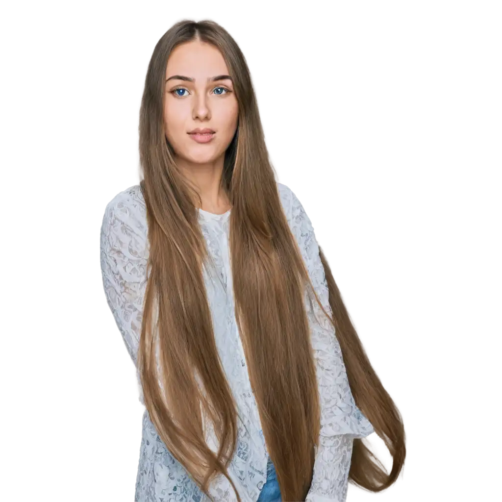 A Russian girl with long hair