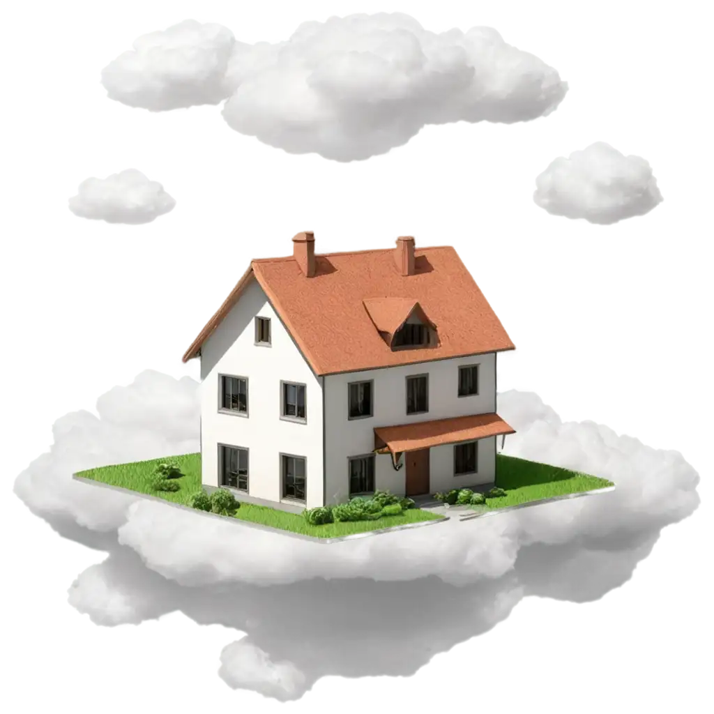 A HOME WITH CLOUD BASE THE HOUSE BASE WITH CLOUDS