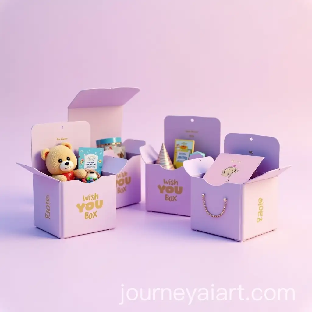 3D-Render-ofAI-Art-Prompt-Expansion-Open-Event-Gift-Boxes-with-Plush-Toys-Sweets-and-DIY-Kits