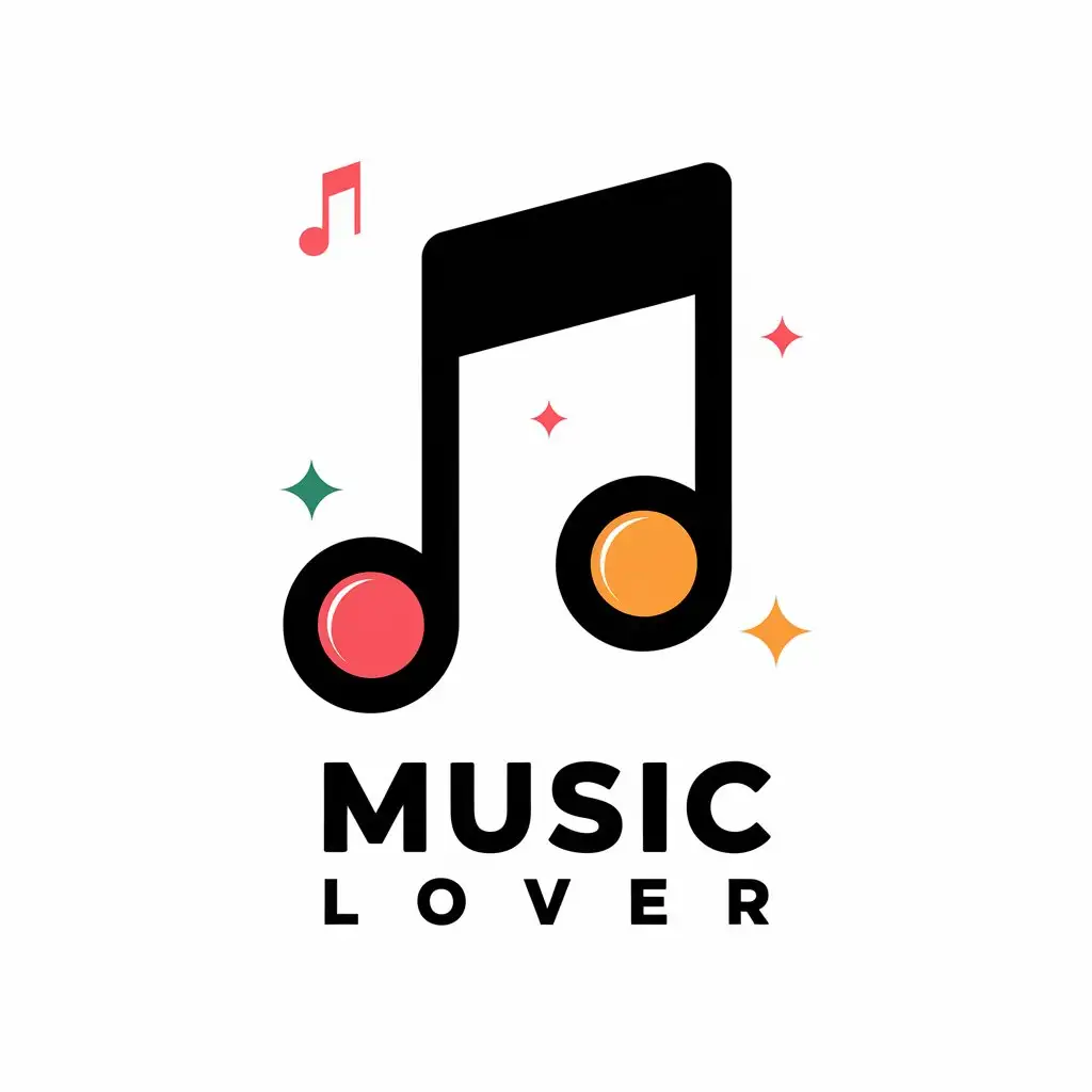 a vector logo design,with the text "Music Lover", main symbol:Music,Moderate,be used in Others industry,clear background