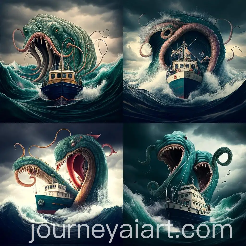 Fishermen-in-Peril-Fishing-Boat-Split-by-Giant-Tentacle