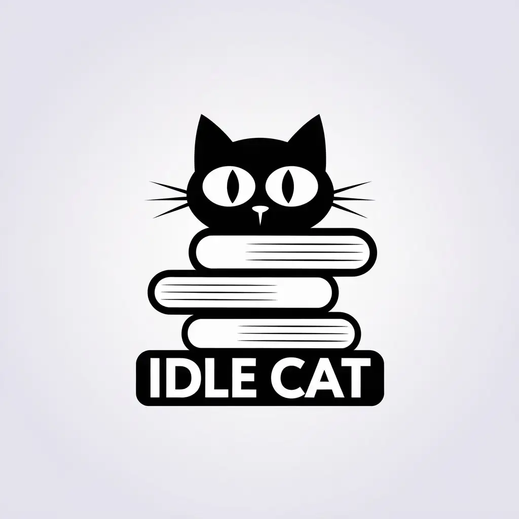 LOGO Design for Idle Cat Minimalistic Black Cat Symbol for Entertainment Industry