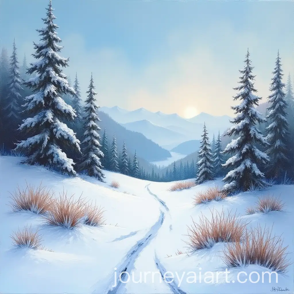 SnowCovered-Winter-Landscape-in-Oil-PaintingAI-Image-Prompt-Expansion-Style