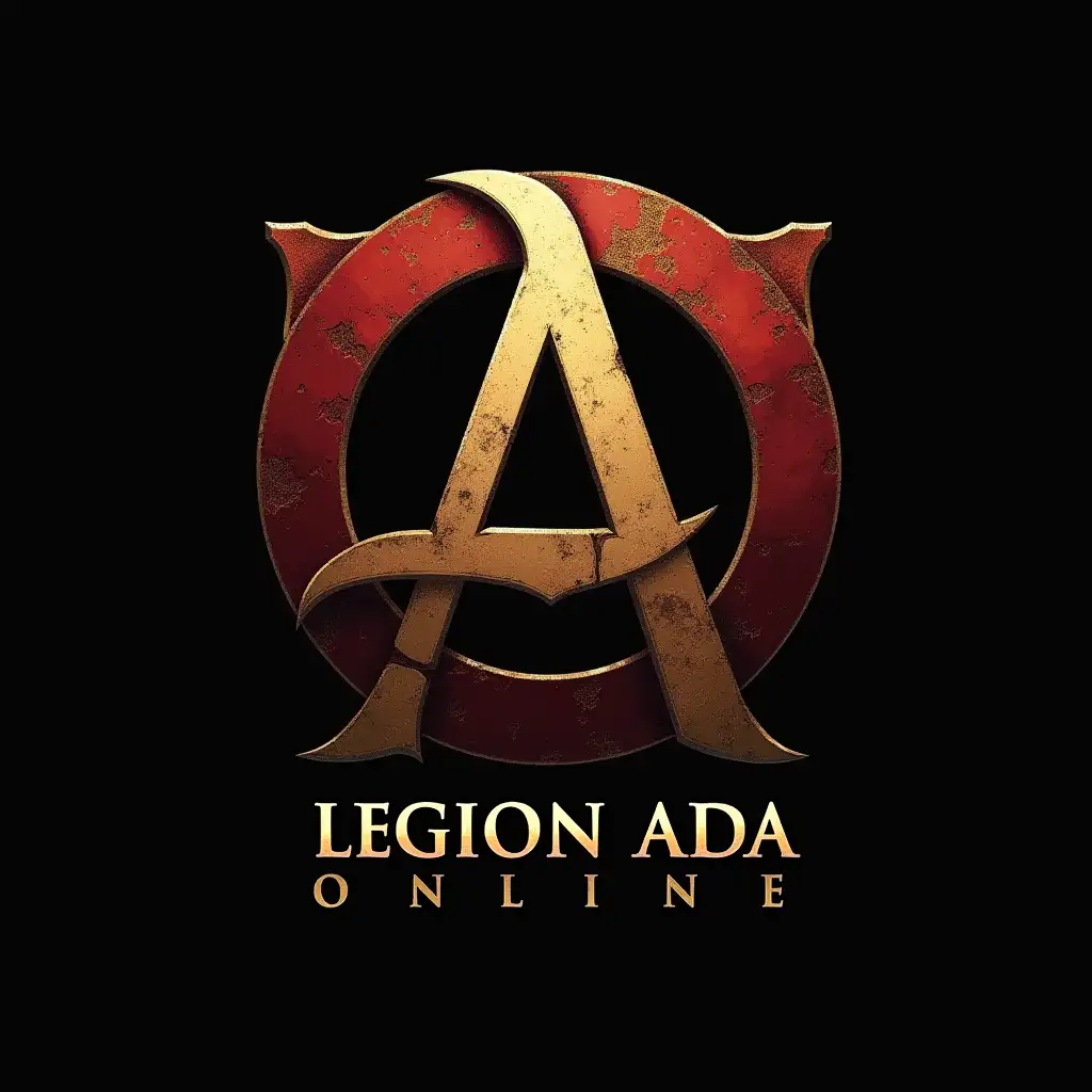 Create a logo with the theme of Albion Online game and have the inscription LEGION ADA at the bottom