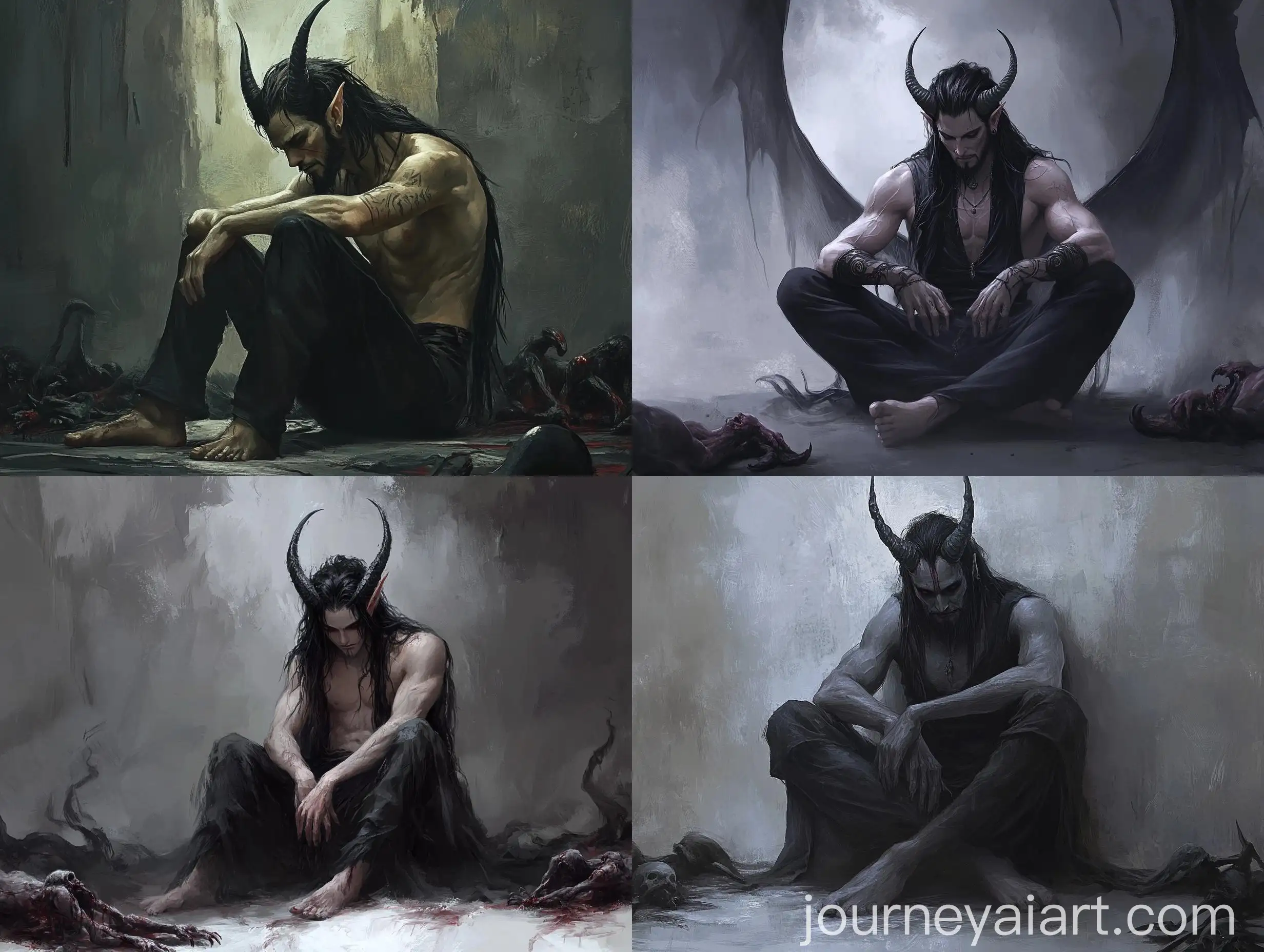 Intimidating-Demon-of-Laziness-Amidst-Fallen-Demons