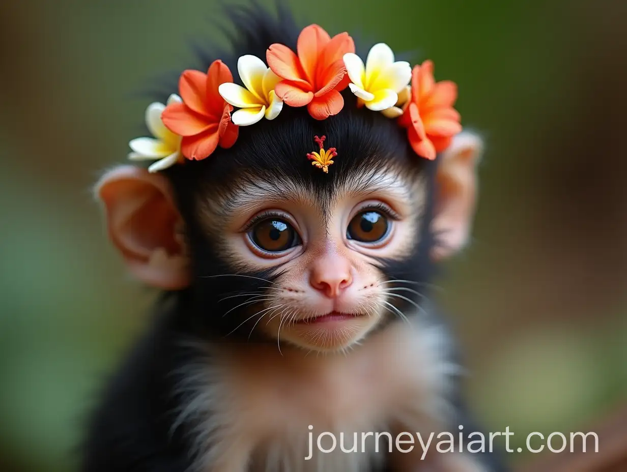 Cute-Monkey-Cub-Emulating-Kerala-Child-in-Festive-Attire