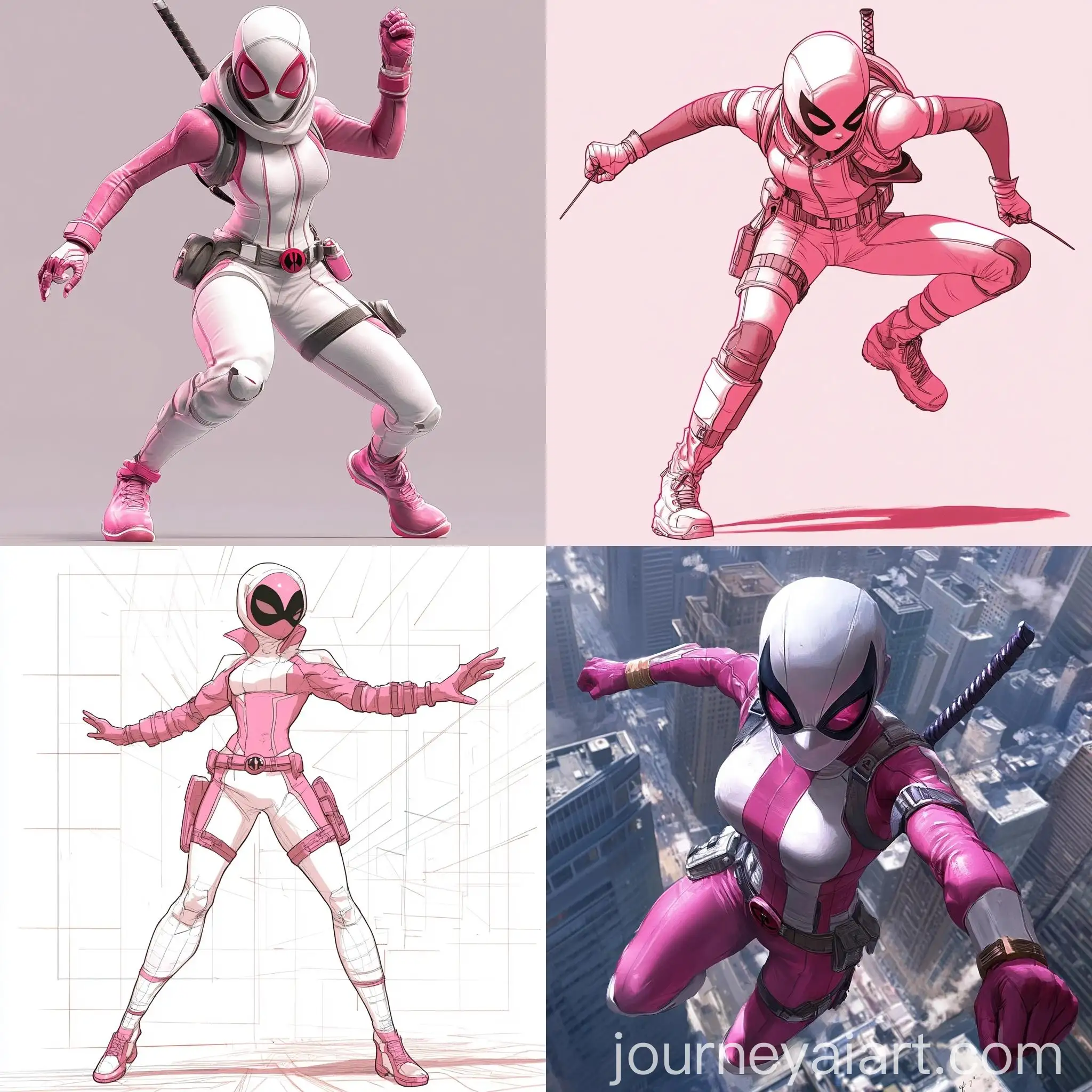 Dynamic-Gwenpool-Character-Art-Perspective-View