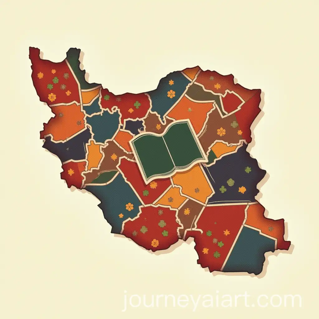 Map-of-Iran-with-Book-Symbols-Representing-Each-Province