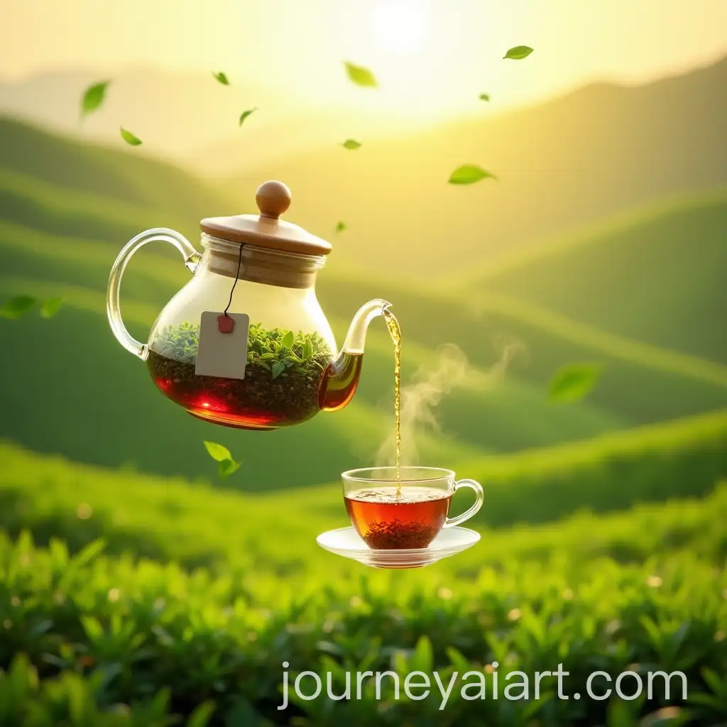 Floating-Glass-Teapot-Pouring-Green-Tea-in-Lush-Tea-Plantation