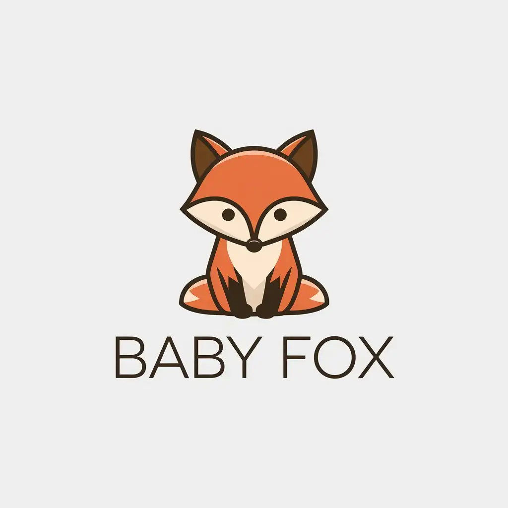 LOGO Design For Baby Fox Minimalistic Baby Fox Symbol for Retail Industry