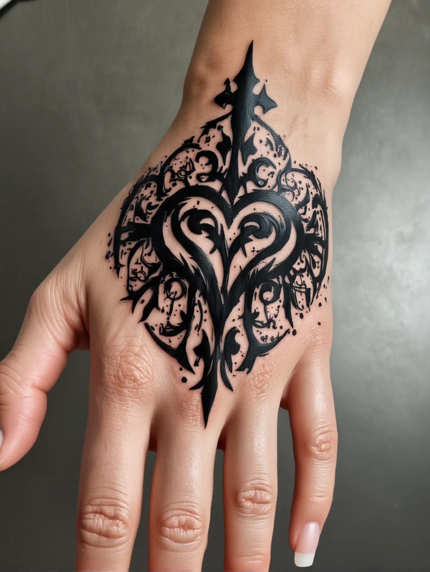 Kingdom-HeartsInspired-Hand-Tattoo-with-Symbiont-Effect-Expanding-to-Fingers