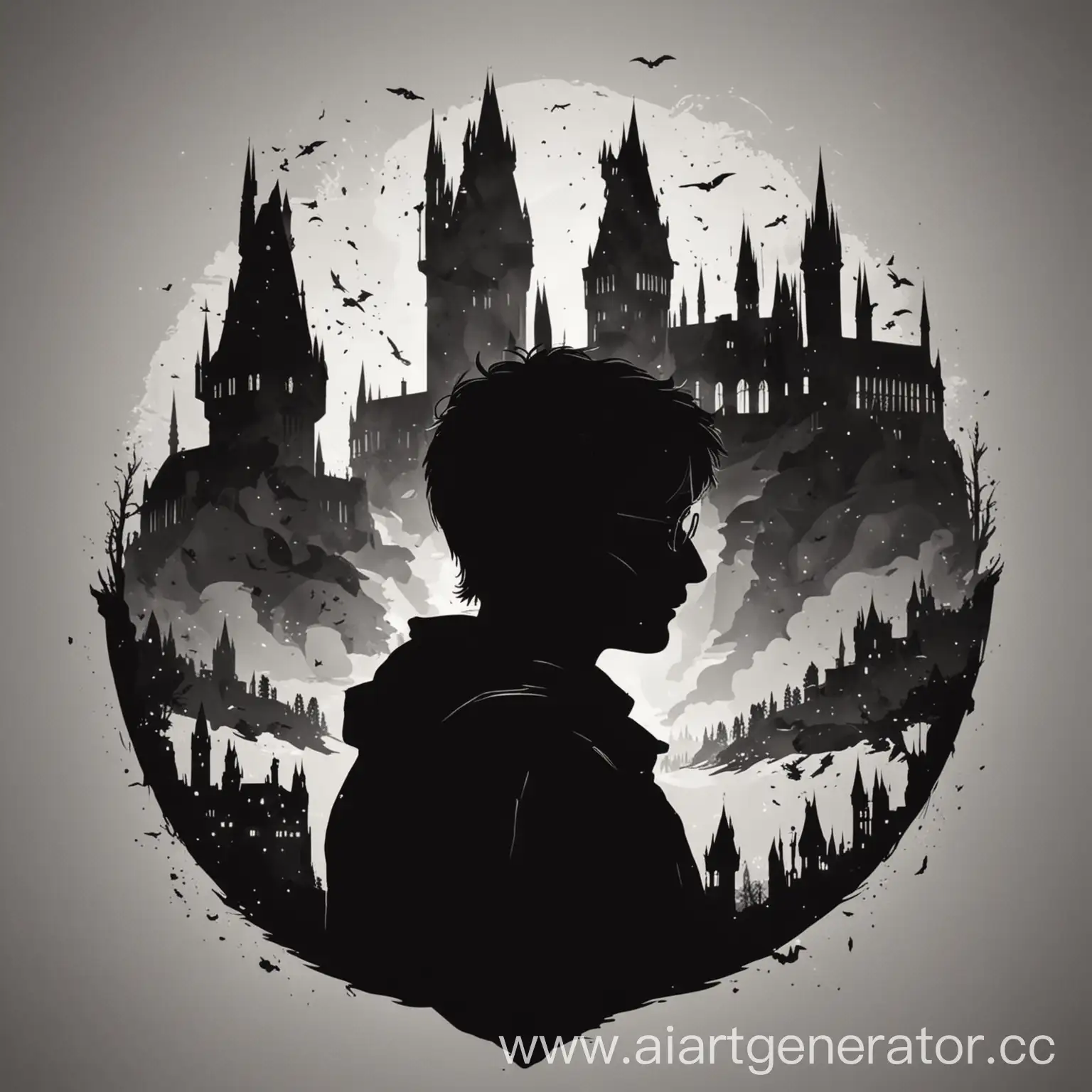 Silhouette-of-Wizarding-World-in-Harry-Potter-Style