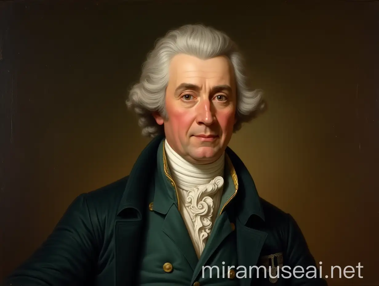 Hyperdetailed Portrait Painting in Regency Style of a MiddleAged Man