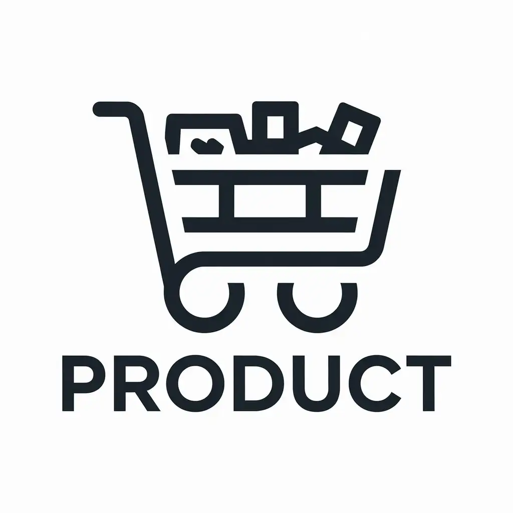 a vector logo design,with the text "PROduct", main symbol:cart with goods,Moderate,be used in Technology industry,clear background