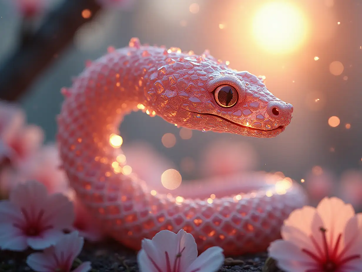 Hyperrealistic-CloseUp-of-a-Stained-Glass-Serpent-in-a-Fantasy-Forest