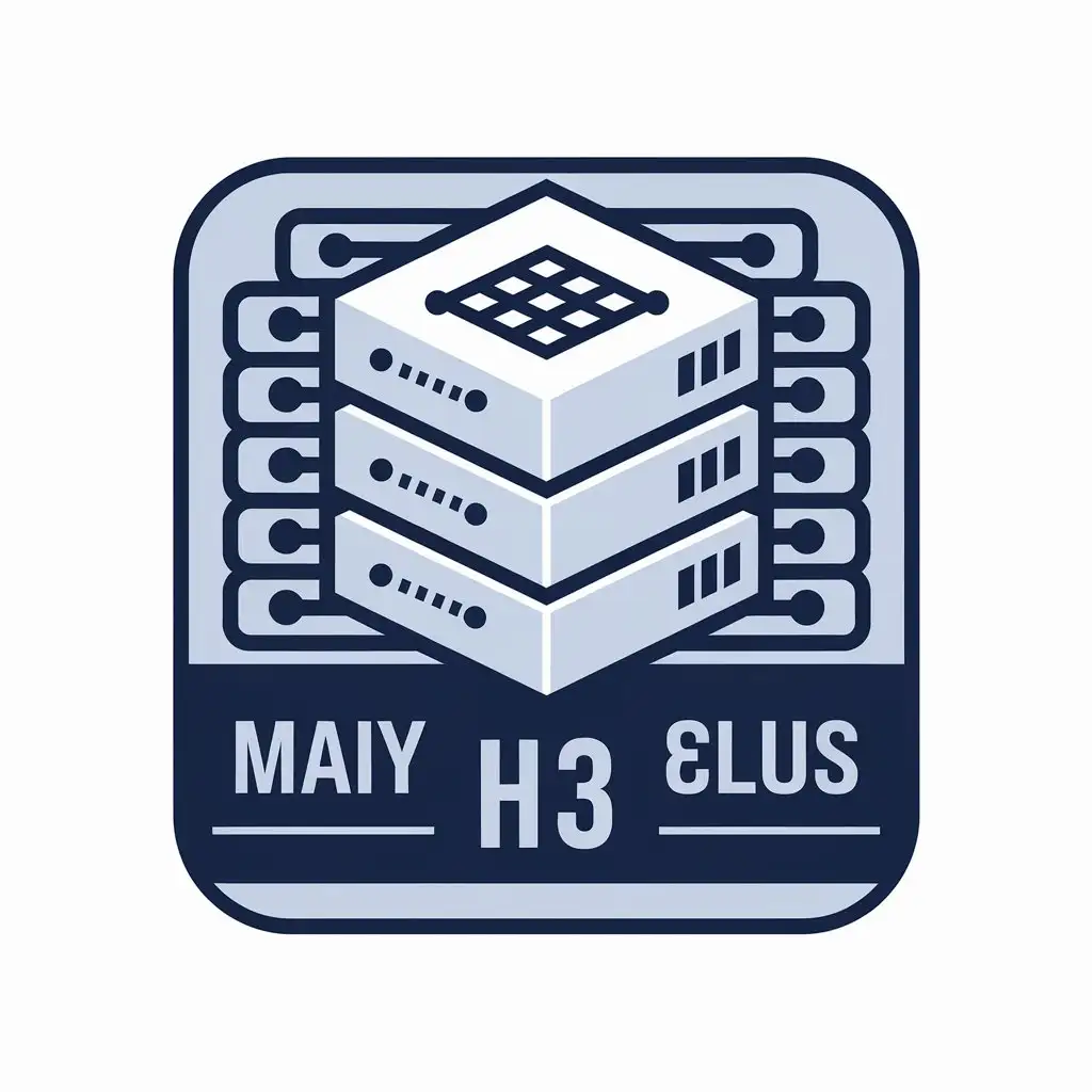 LOGO Design for H03 Blue Servers on Square Background for Internet Industry